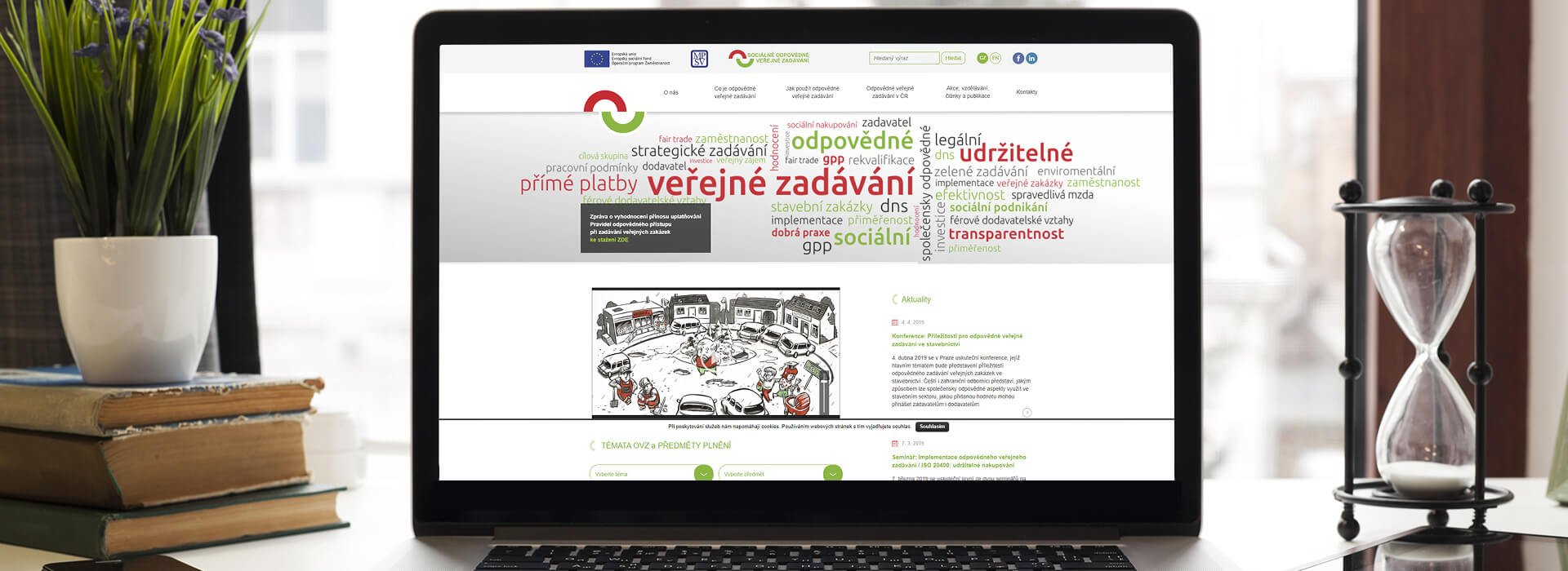 Webové stránky Ministerstva práce a sociálních věcí na monitoru