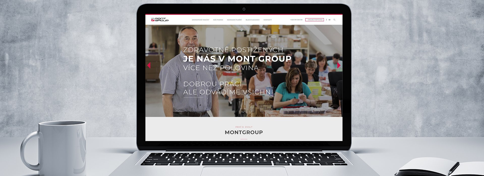 E-shop Mont Group s.r.o. na monitoru